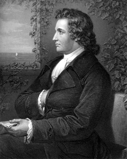 Retrato de Goethe (1749-1832) ejecutando el signo de fe